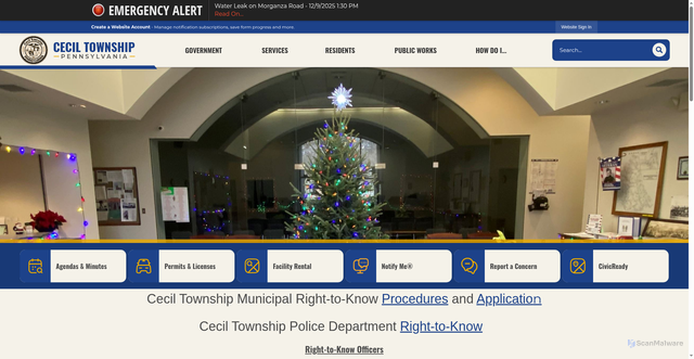 Security scan screenshot of https://ceciltownship-pa.gov/