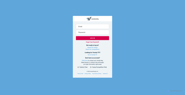 Security scan screenshot of https://www.myvarsity.com