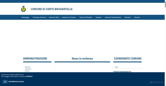 Security scan screenshot of https://www.comune.cortebrugnatella.pc.it