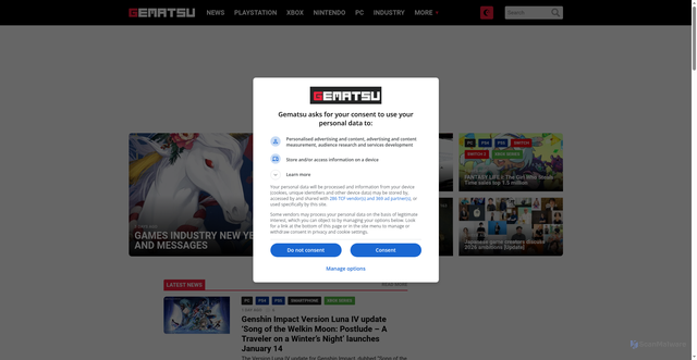 Security scan screenshot of https://gematsu.com