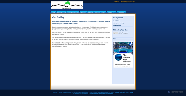 Security scan screenshot of https://www.swimstitute.com/facility.html