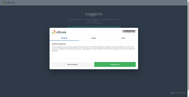 Security scan screenshot of https://app.uscore.se/dashboard/home?apcid=0064427ca7c85f0c70b72805&utm_campaign=NL_interest_panel&utm_content=cta-button&utm_medium=email&utm_source=ortto&utm_term=w41_late_dt-5