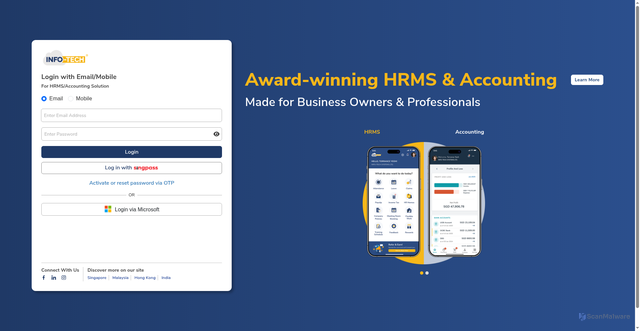Security scan screenshot of https://v2.infotech-cloudhr.com.sg