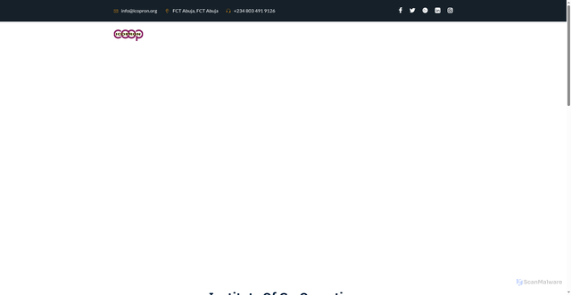 Security scan screenshot of https://icopron.org