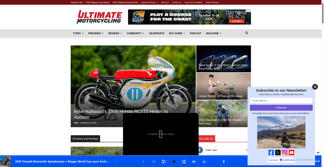 Security scan screenshot of https://ultimatemotorcycling.com