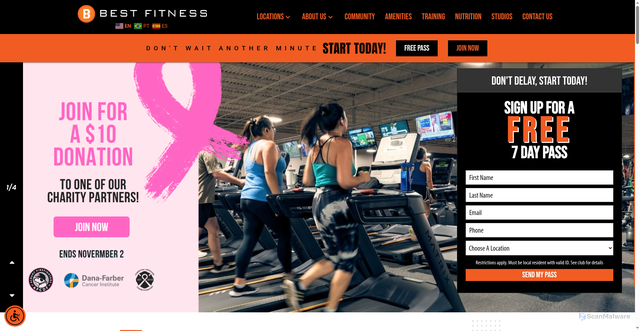 Security scan screenshot of https://bestfitnessgyms.com/