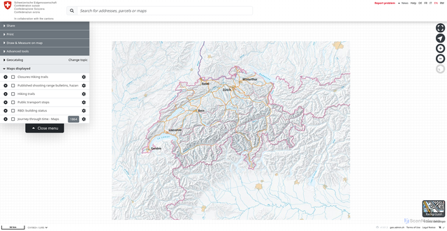 Security scan screenshot of https://map.geo.admin.ch