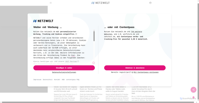 Security scan screenshot of https://netzwelt.de