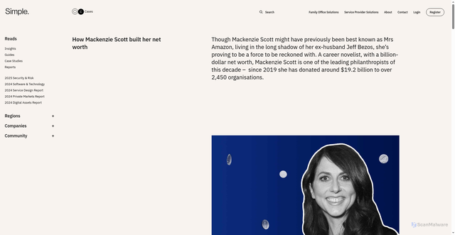 Security scan screenshot of https://andsimple.co/cases/mackenzie-scott-net-worth/