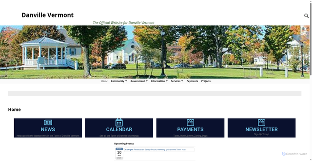 Security scan screenshot of https://danvillevt.gov/