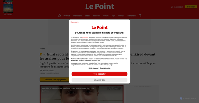 Security scan screenshot of https://www.lepoint.fr/societe/je-l-ai-scotchee-je-l-ai-tuee-et-puis-voila-dahbia-benkired-devant-les-assises-pour-le-meurtre-de-lola-16-10-2025-2601106_23.php