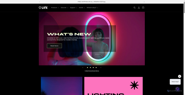 Security scan screenshot of https://lifx.com