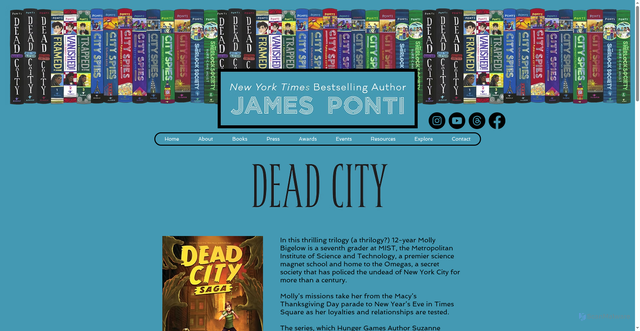 Security scan screenshot of https://www.jamesponti.com/dead-city