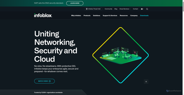 Security scan screenshot of https://www.infoblox.com