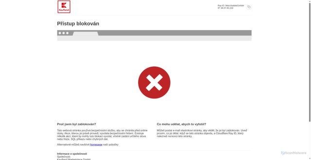 Security scan screenshot of https://www.kaufland.cz