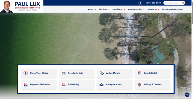 Security scan screenshot of https://www.voteokaloosa.gov/