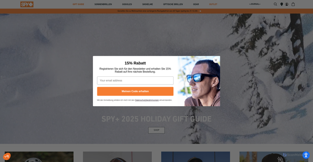 Security scan screenshot of https://www.spyoptic.com/?srsltid=AfmBOoovVmaA4ykJCRyjVhquhpWSWNTJsc43yaD7MpU-5NbUMu_BlFSS