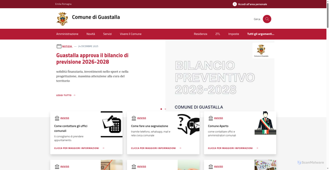 Security scan screenshot of https://www.comune.guastalla.re.it/