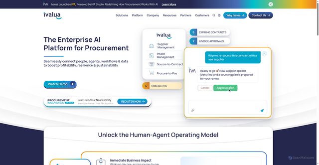 Security scan screenshot of https://ivalua.com