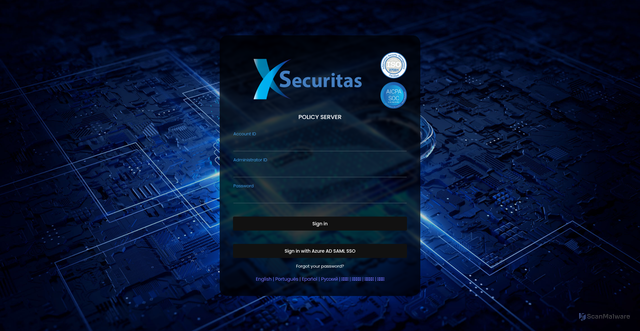 Security scan screenshot of https://eu.xsecuritas.com