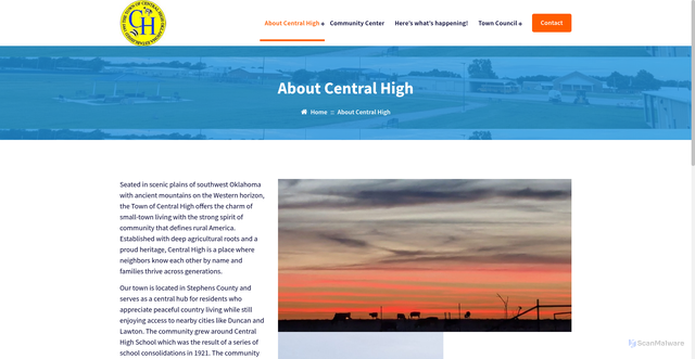 Security scan screenshot of https://townofcentralhigh.gov/