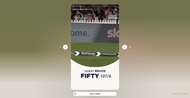 Security scan screenshot of https://ecb-stories.ecb.co.uk/games/6a214d8a162f6d0289ba8ad0.html