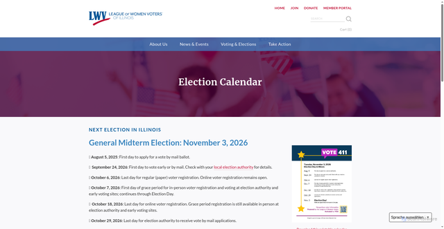 Security scan screenshot of https://www.lwvil.org/election-calendar