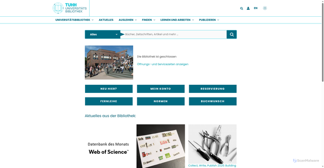 Security scan screenshot of https://tub.tuhh.de