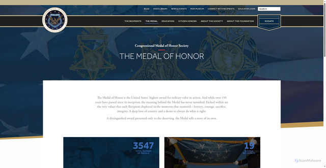 Security scan screenshot of https://www.cmohs.org/medal