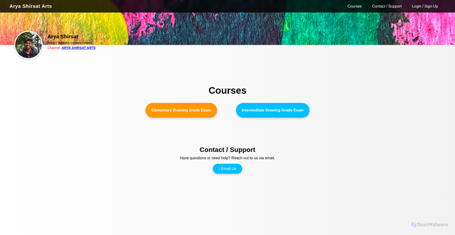 Security scan screenshot of https://aryashirsatarts1-7ozm8nhgpk.edgeone.app/