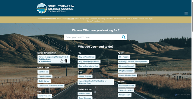 Security scan screenshot of https://swdc.govt.nz/