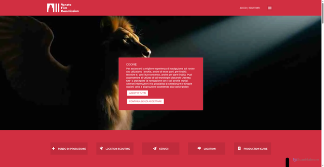 Security scan screenshot of https://venetofilmcommission.com/it/