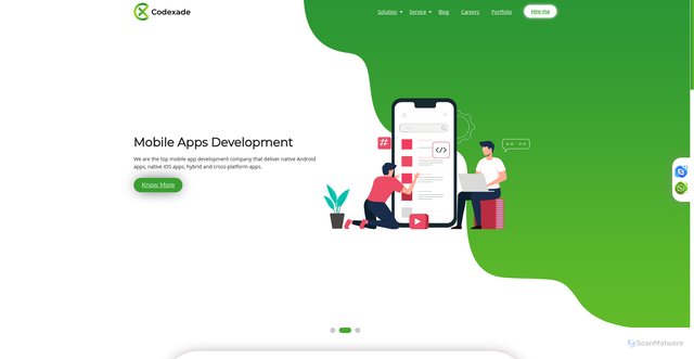 Security scan screenshot of https://codexade.com