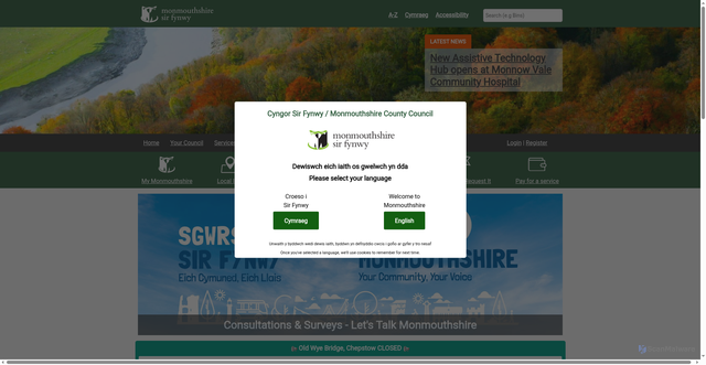 Security scan screenshot of https://www.monmouthshire.gov.uk/