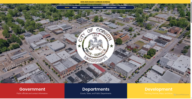 Security scan screenshot of https://www.corinthms.gov/