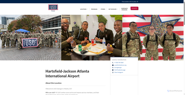 Security scan screenshot of https://georgia.uso.org/hartsfield-jackson-airport