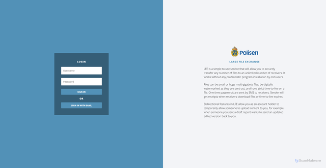 Security scan screenshot of https://lfe.polisen.se/