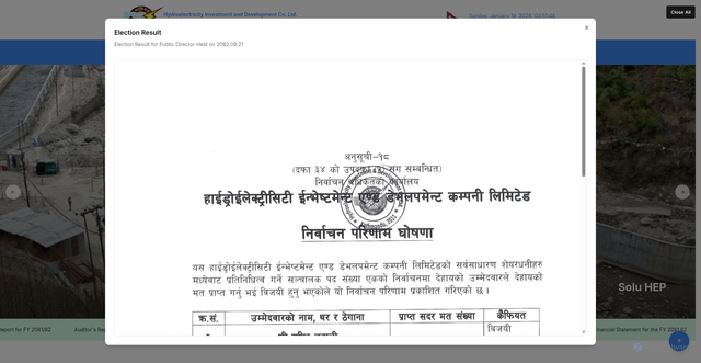 Security scan screenshot of http://www.hidcl.org.np/