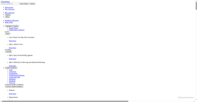Security scan screenshot of https://www.healthhub.sg/medication-devices-and-treatment/medications/semaglutide-injection-ozempic