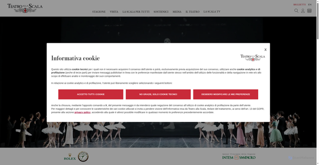 Security scan screenshot of https://www.teatroallascala.org/it/index.html
