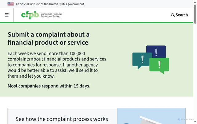 Security scan screenshot of https://www.consumerfinancial.gov/