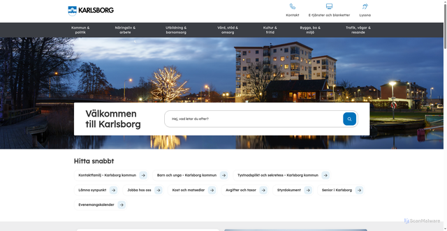 Security scan screenshot of https://www.karlsborg.se/