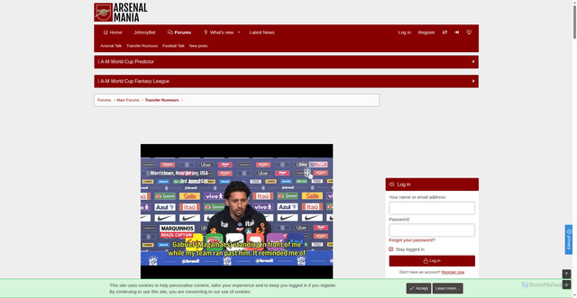 Security scan screenshot of https://arsenal-mania.com/forum/threads/ayyoub-bouaddi.37430/