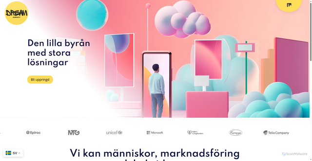 Security scan screenshot of https://dreamagency.se
