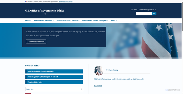 Security scan screenshot of https://www.oge.gov/