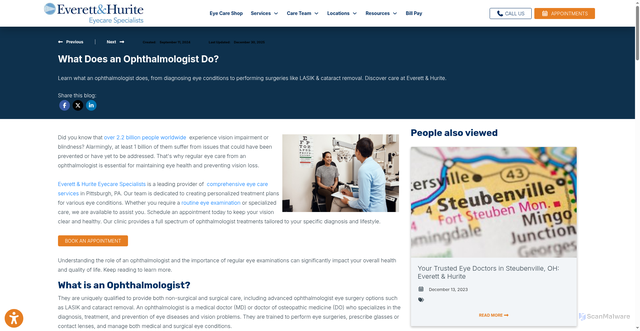 Security scan screenshot of https://www.everett-hurite.com/blog/what-does-an-ophthalmologist-do