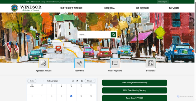 Security scan screenshot of https://www.windsorvt.org/