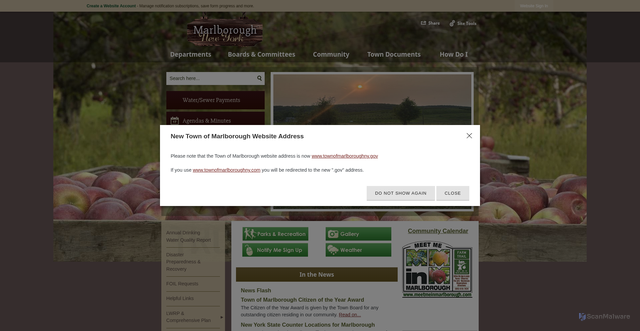 Security scan screenshot of https://townofmarlboroughny.gov/