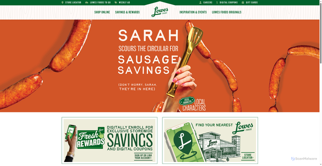 Security scan screenshot of https://www.lowesfoods.com