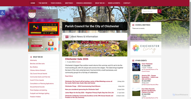 Security scan screenshot of http://www.chichestercity.gov.uk